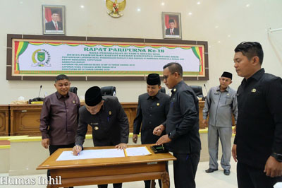 DPRD Bersama Pemkab Inhil Setujui Dua Ranperda Ini Menjadi Perda